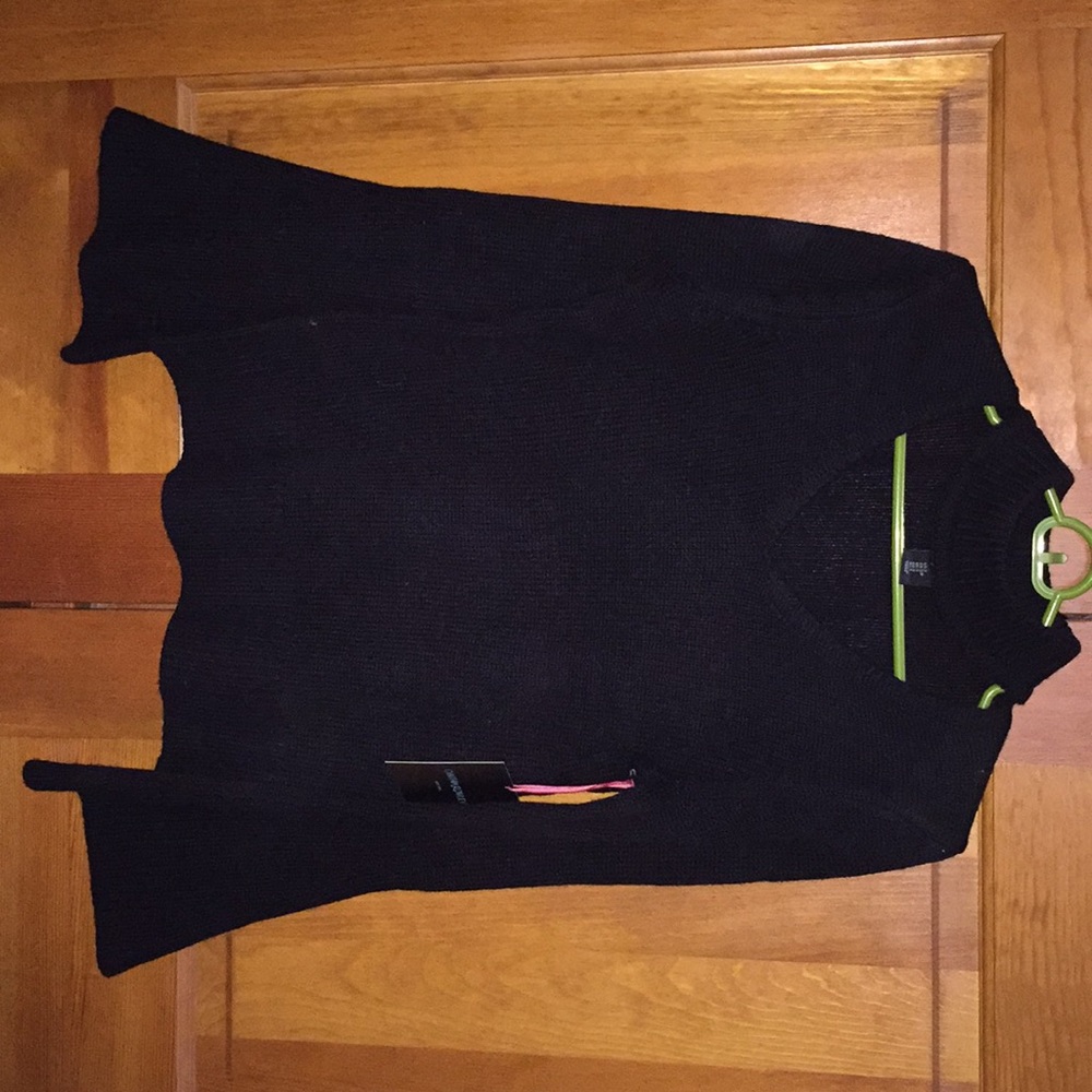 Black Choker Sweater with Bell Sleeves